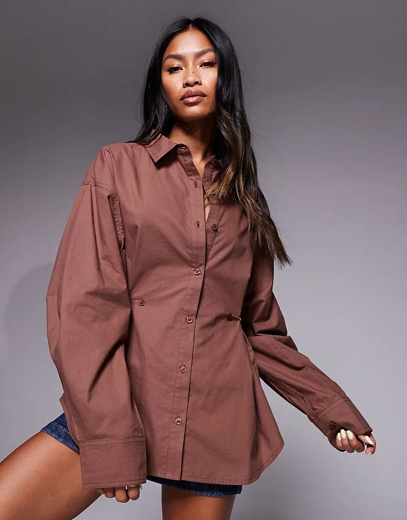 Коричневая рубашка с застежкой на пуговицы от ASOS DESIGN
Коричневая рубашка с застежкой на пуговицы от ASOS DESIGN