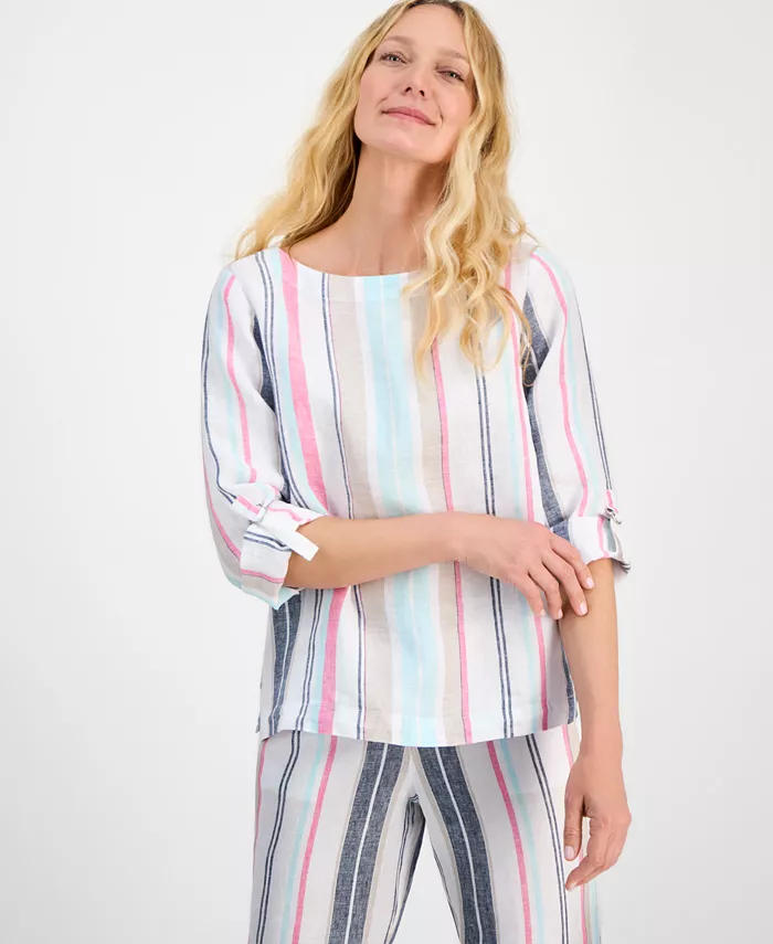 Женская полосатая блузка из 100% льна Charter Club, белый
Женская полосатая блузка из 100% льна Charter Club, белый