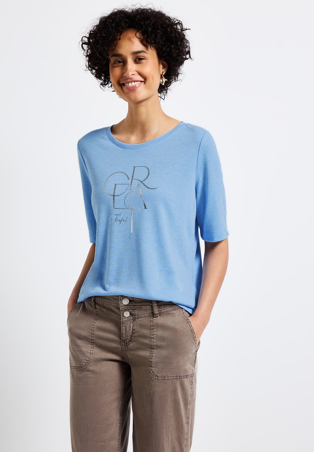 Футболка с принтом Street One, светло-голубой
Футболка с принтом Street One, светло-голубой