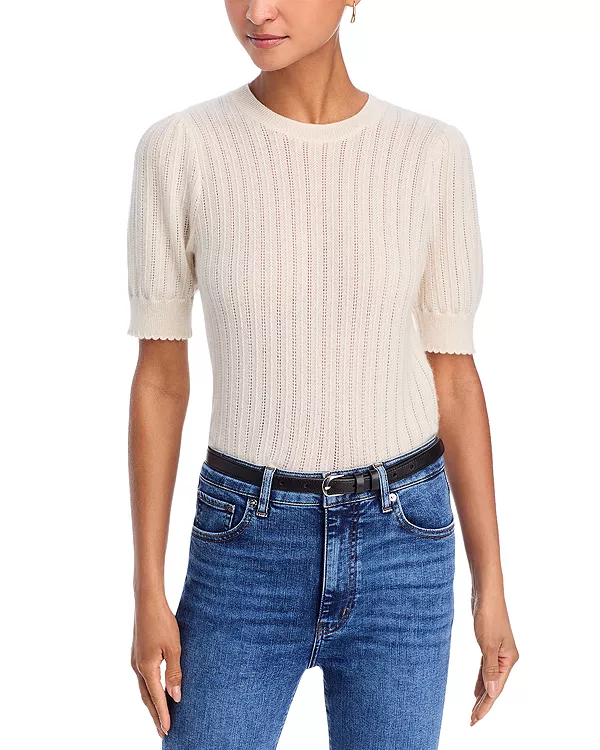 Кашемировый свитер с ажурной отделкой "лестница" Frame, белый
Кашемировый свитер с ажурной отделкой "лестница" Frame, белый