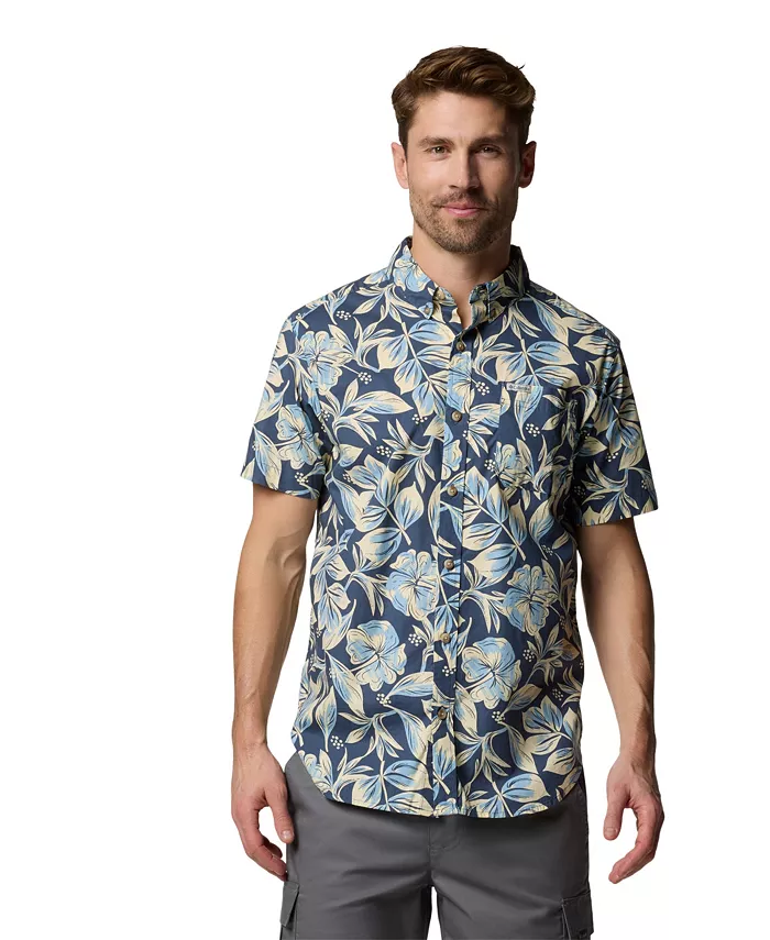 Мужская рубашка с коротким рукавом с принтом Rapid Rivers Columbia, синий 
Мужская рубашка с коротким рукавом с принтом Rapid Rivers Columbia, синий