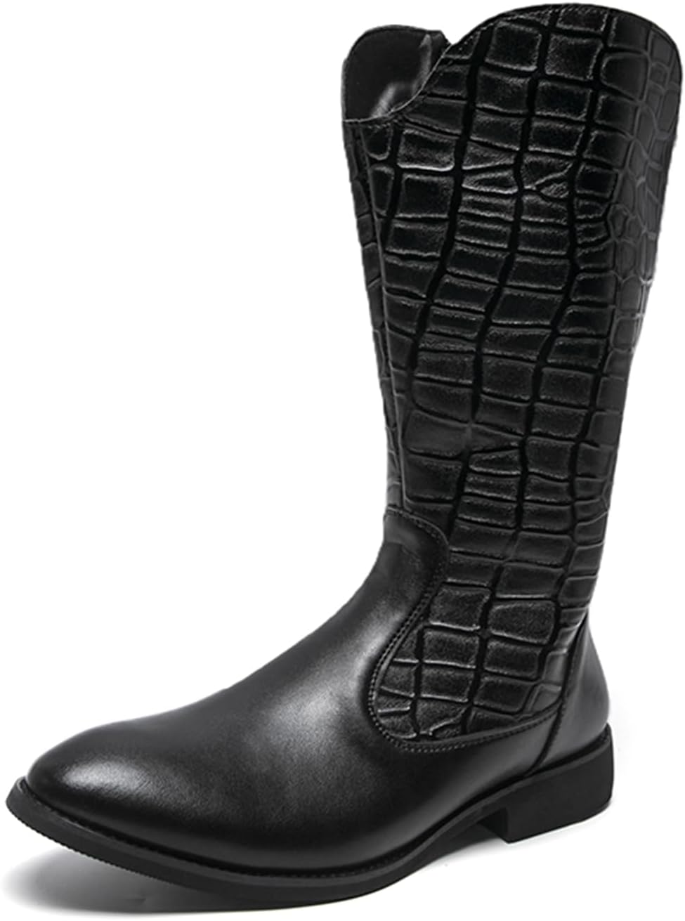 Мужские высокие ковбойские сапоги TengfeiFly с тиснением под крокодила, на низком массивном каблуке, с боковой молнией, заостренным носком, для повседневного ношения, офиса, выходных и социальных встреч, черный
Мужские высокие ковбойские сапоги TengfeiFly с тиснением под крокодила, на низком массивном каблуке, с боковой молнией, заостренным носком, для повседневного ношения, офиса, выходных и социальных встреч, черный