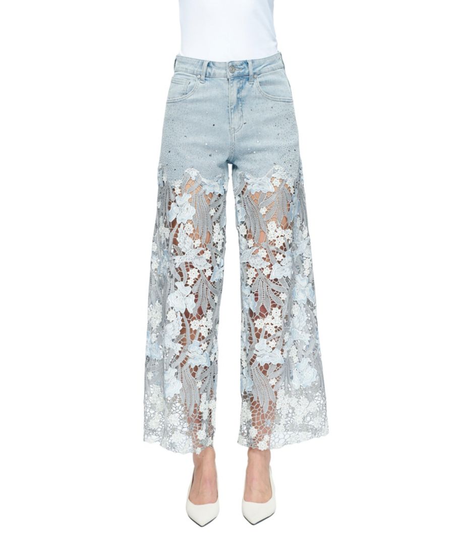 Джинсы больших размеров с высокой посадкой, вышивкой, кружевом и стразами, широкие штанины BAYEAS, Lesley blue
Джинсы больших размеров с высокой посадкой, вышивкой, кружевом и стразами, широкие штанины BAYEAS, Lesley blue