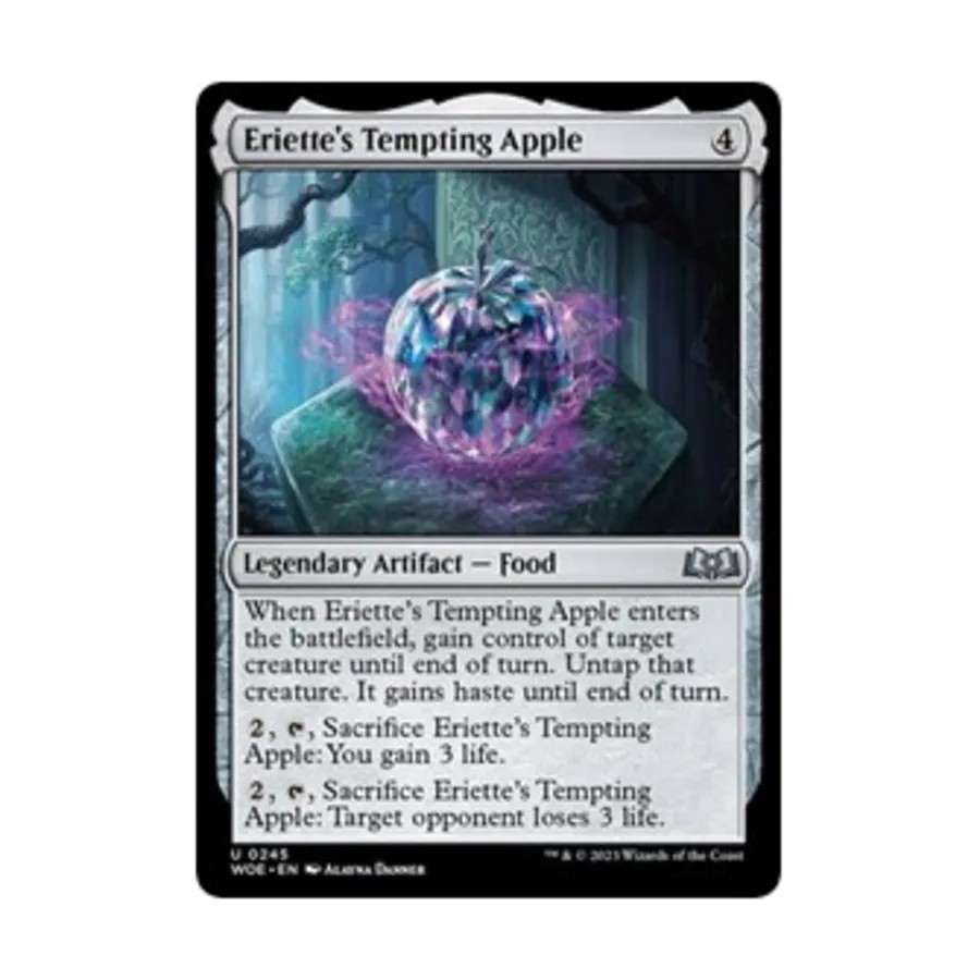 CCG Соблазнительное яблоко Эриетты (U), MTG - Wilds of Eldraine 
CCG Соблазнительное яблоко Эриетты (U), MTG - Wilds of Eldraine