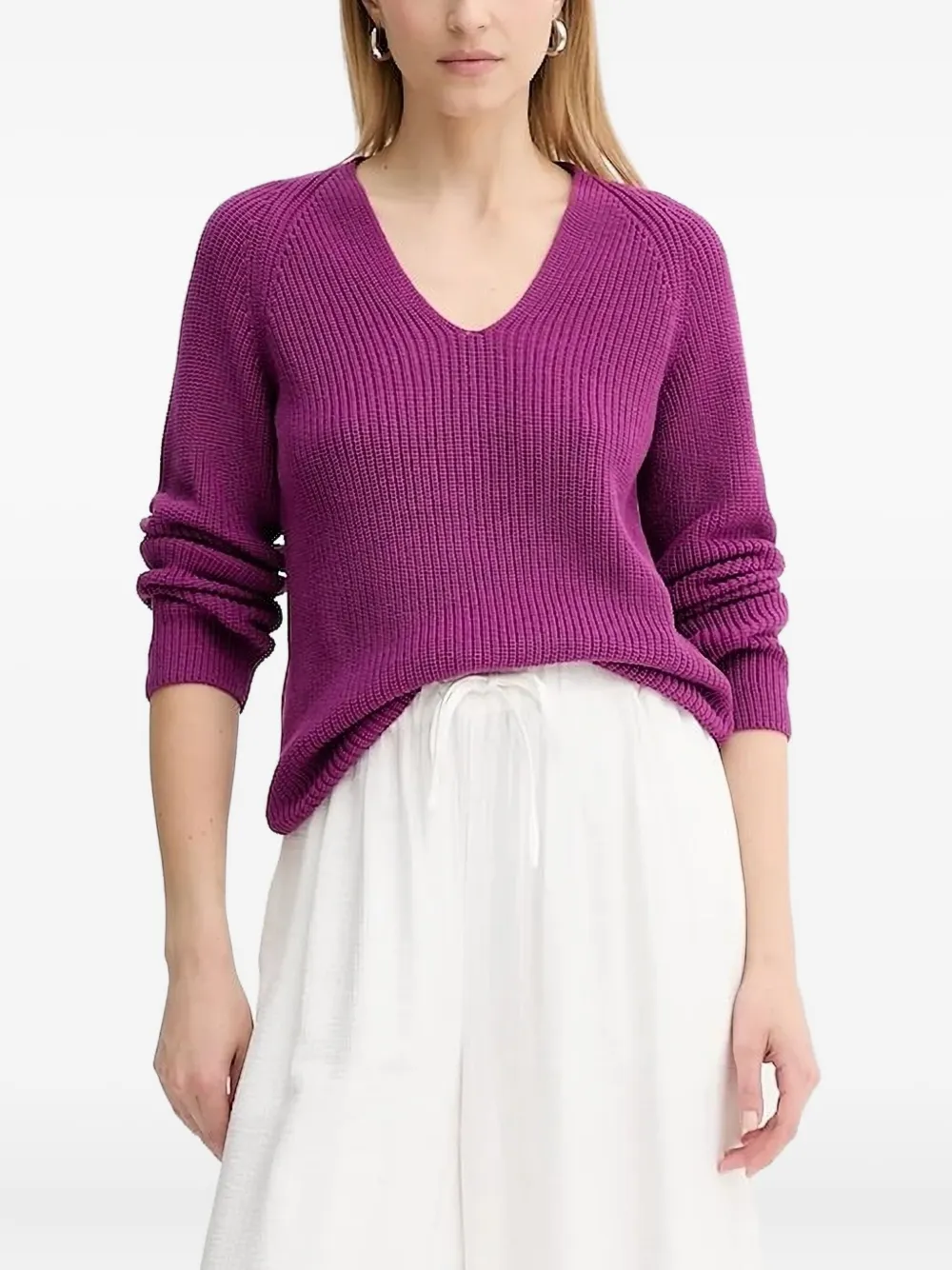 Ребристый свитер с V-образным вырезом Marc O'Polo, фиолетовый
Ребристый свитер с V-образным вырезом Marc O'Polo, фиолетовый