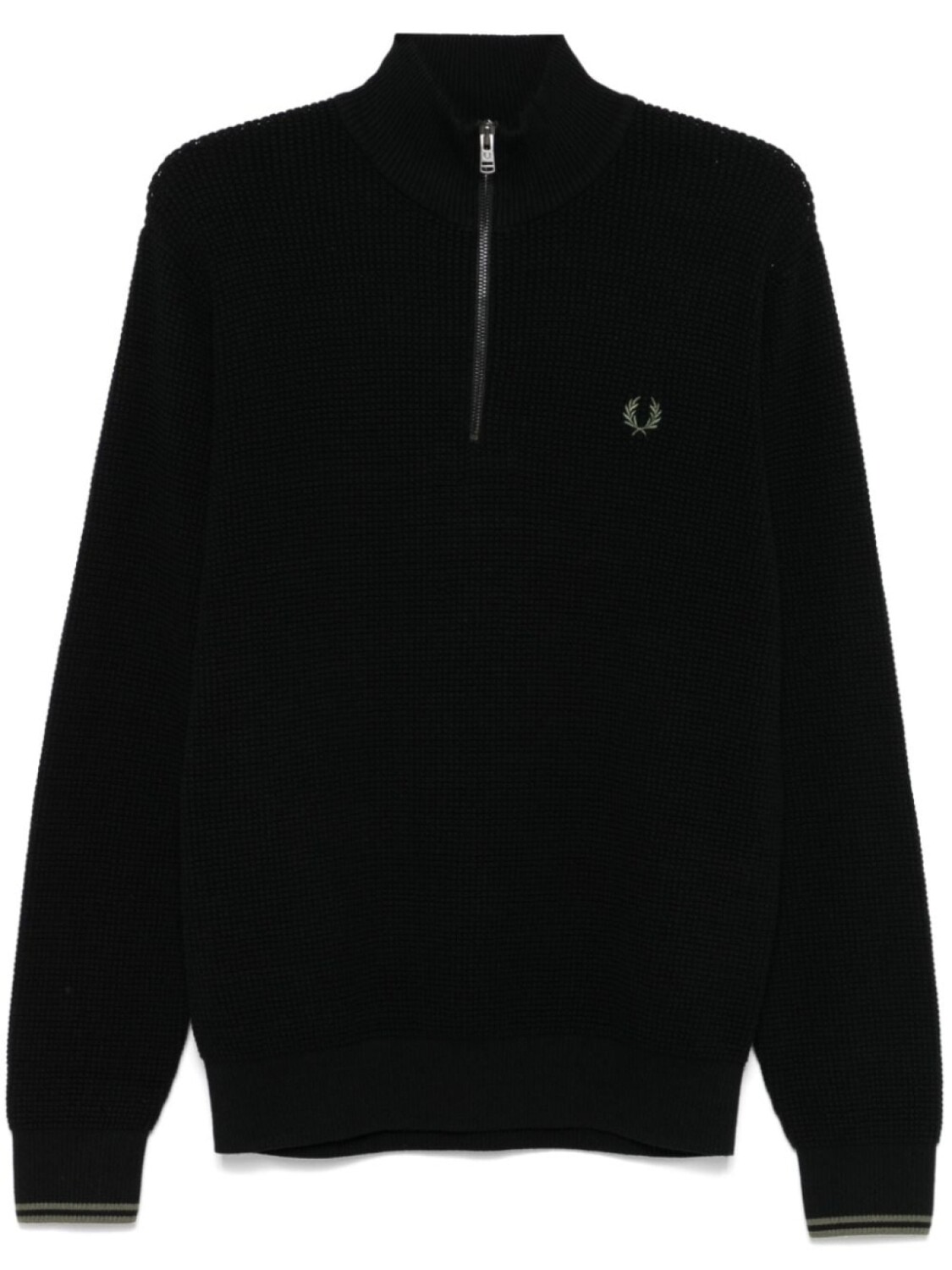 Свитер Fred Perry с вафельным узором и застежкой-молнией на половину длины, черный
Свитер Fred Perry с вафельным узором и застежкой-молнией на половину длины, черный