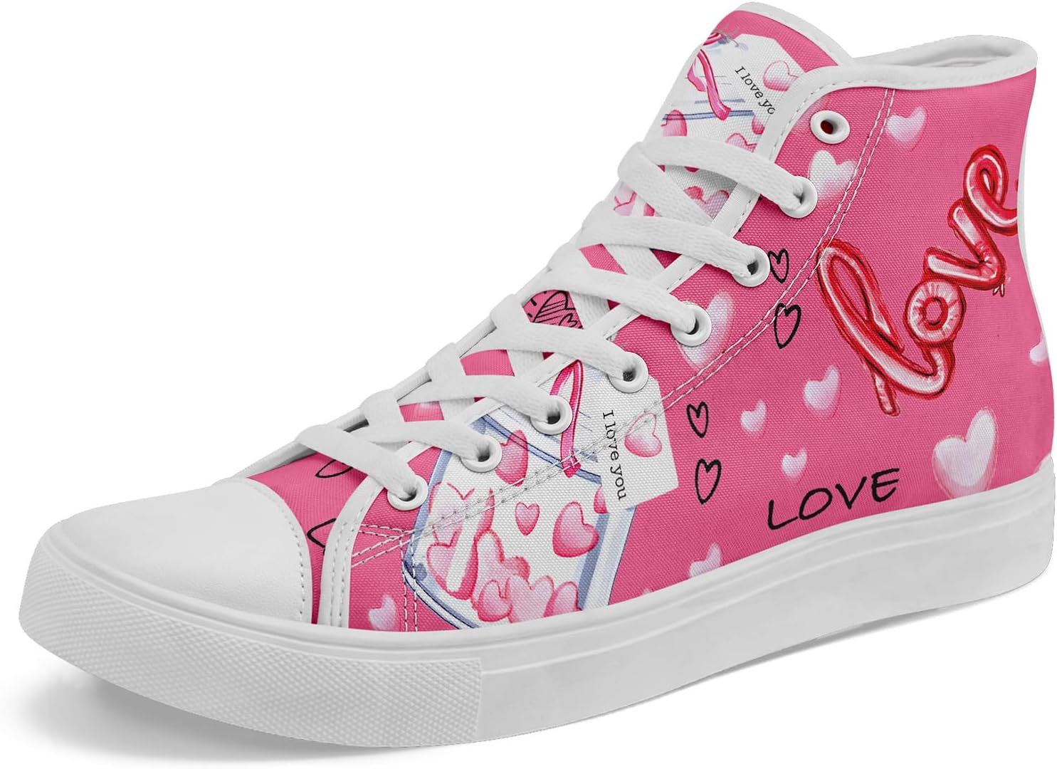 Высокие кеды из ткани для девочек и мальчиков - стильные шнурованные туфли с принтом сердца, удобная повседневная обувь Awsole, белый/розовый
Высокие кеды из ткани для девочек и мальчиков - стильные шнурованные туфли с принтом сердца, удобная повседневная обувь Awsole, белый/розовый
