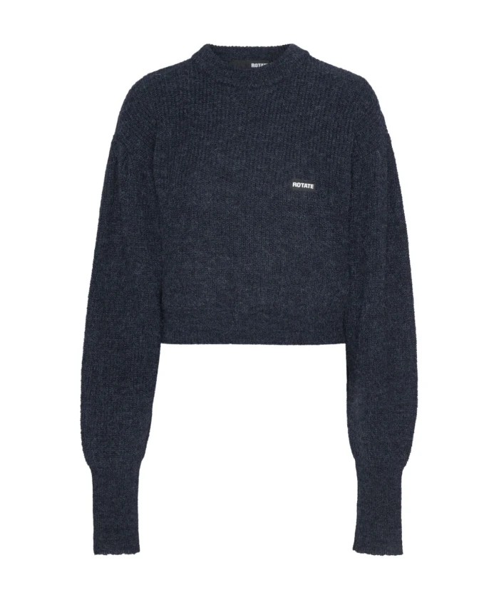 Темно-Синий ребристый вязаный свитер для женщин Rotate Birger Christensen, синий
Темно-Синий ребристый вязаный свитер для женщин Rotate Birger Christensen, синий