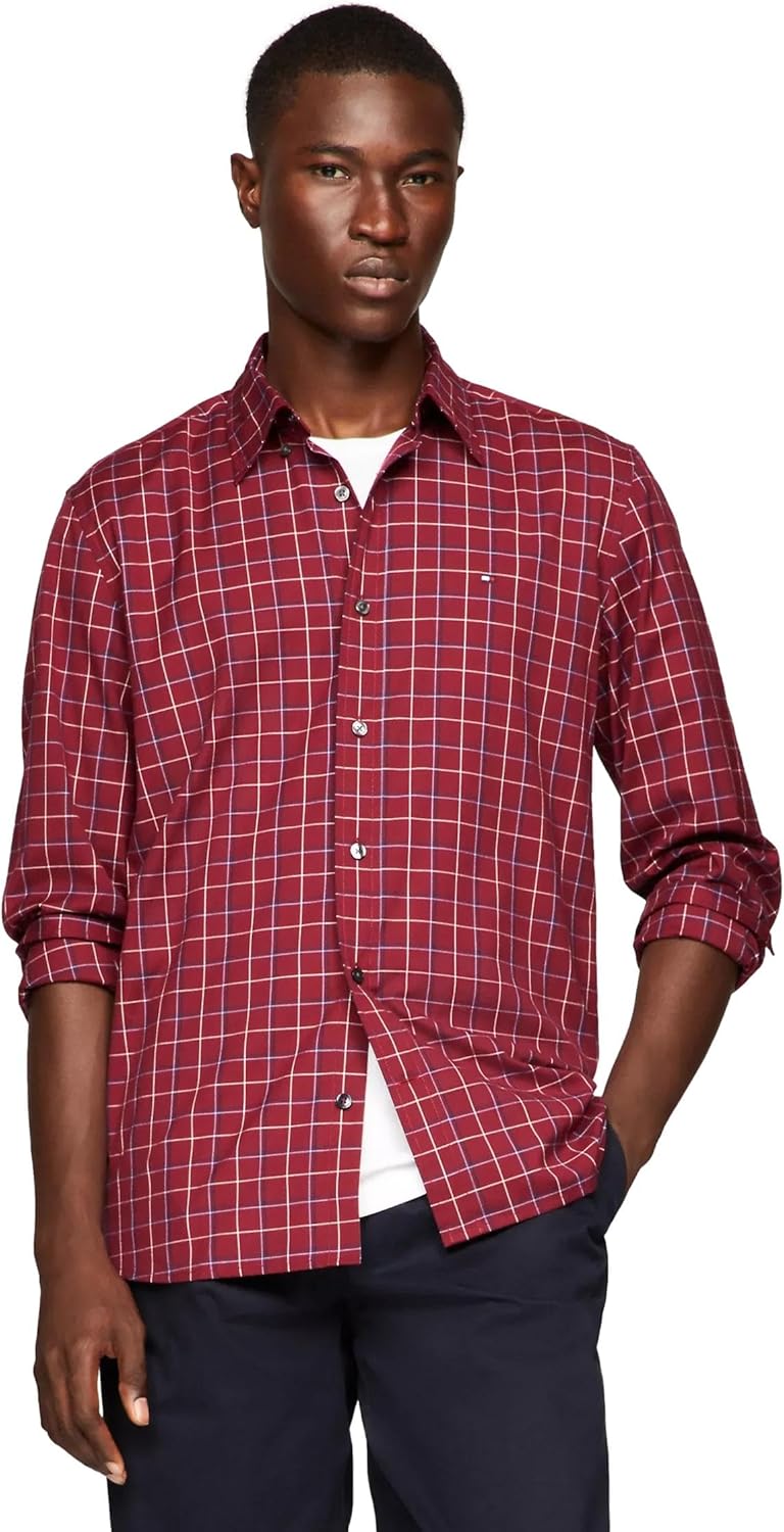 Мужская фирменная рубашка TOMMY HILFIGER с длинным рукавом и застежкой на пуговицы, классического кроя, коллекция 2025 года, Line Check Rouge
Мужская фирменная рубашка TOMMY HILFIGER с длинным рукавом и застежкой на пуговицы, классического кроя, коллекция 2025 года, Line Check Rouge