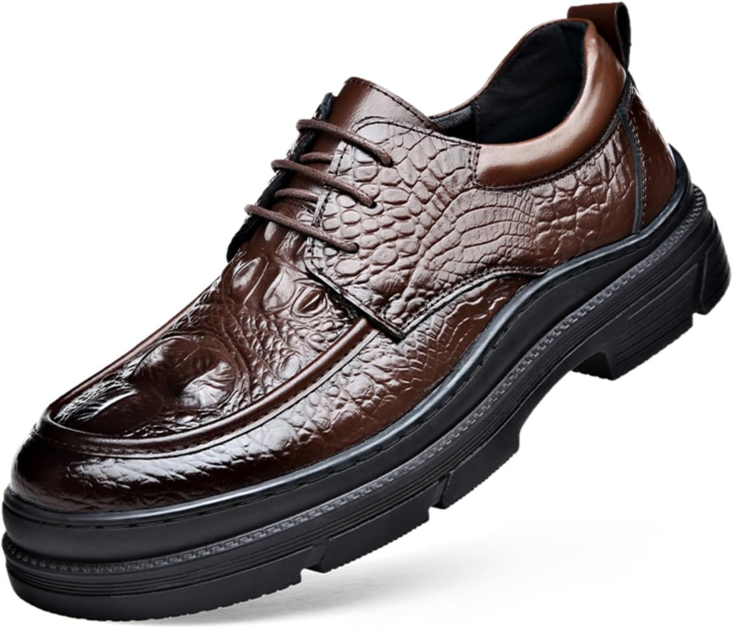 Мужские кожаные оксфорды с текстурой крокодила, шнуровка, толстая подошва, для формальной и деловой повседневной носки, прочные и удобные Kelibasi, коричневый
Мужские кожаные оксфорды с текстурой крокодила, шнуровка, толстая подошва, для формальной и деловой повседневной носки, прочные и удобные Kelibasi, коричневый
