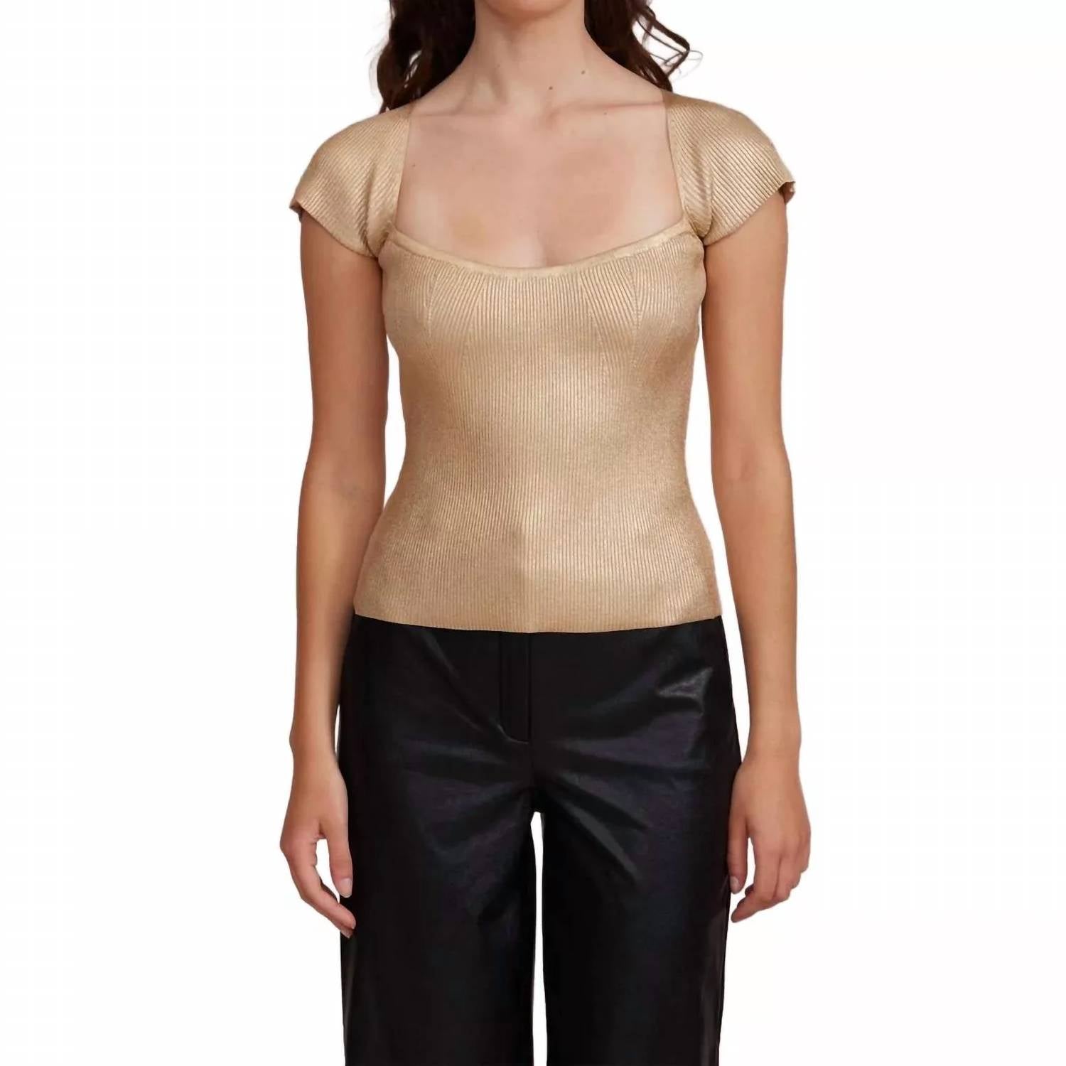 Ryan Топ с коротким рукавом вязаный золотой LUCY PARIS
Ryan Топ с коротким рукавом вязаный золотой LUCY PARIS