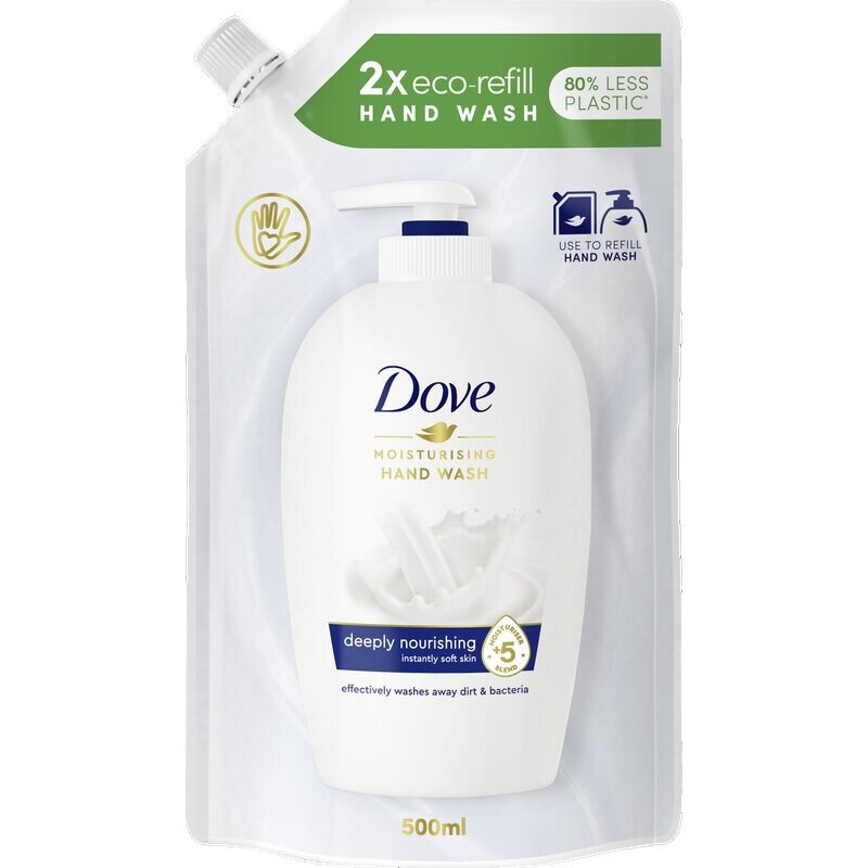 Питательный лосьон для мытья рук в сменной упаковке Dove, 500 ml
Питательный лосьон для мытья рук в сменной упаковке Dove, 500 ml