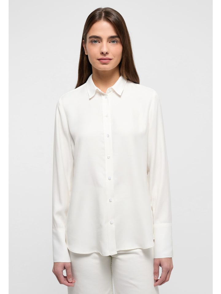 Женская блузка-рубашка из вискозы в кремово-белом цвете Eterna
Женская блузка-рубашка из вискозы в кремово-белом цвете Eterna