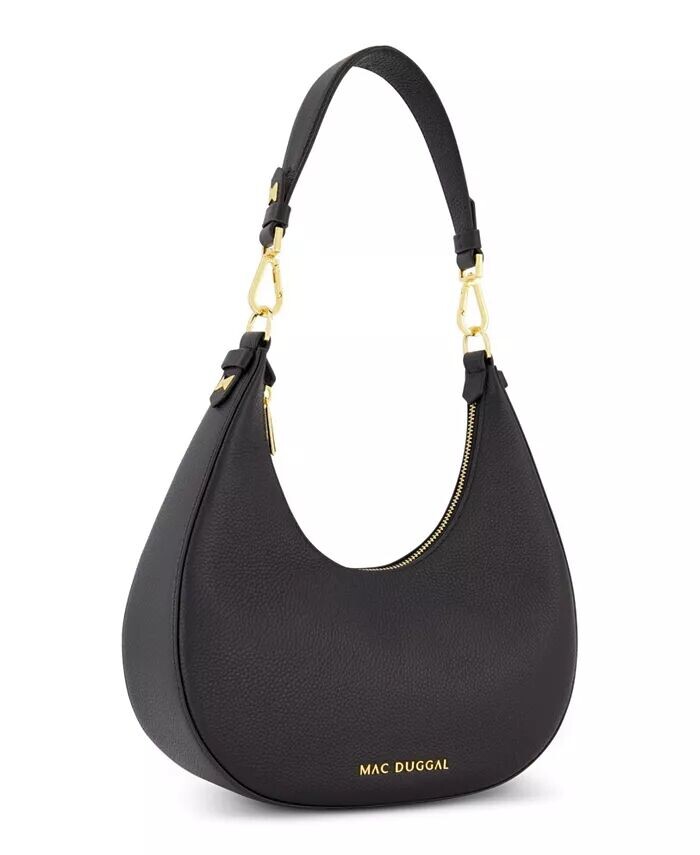 Позолоченная сумка-хобо из зернистой кожи с фурнитурой Mac Duggal, черный
Позолоченная сумка-хобо из зернистой кожи с фурнитурой Mac Duggal, черный