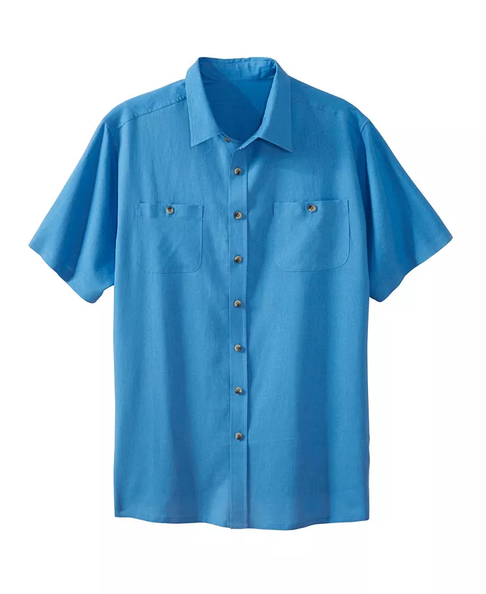 Мужская льняная рубашка с коротким рукавом KingSize, синий
Мужская льняная рубашка с коротким рукавом KingSize, синий