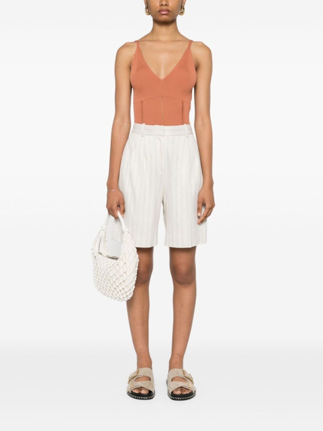 Топ без рукавов в рубчик TWINSET, оранжевый
Топ без рукавов в рубчик TWINSET, оранжевый