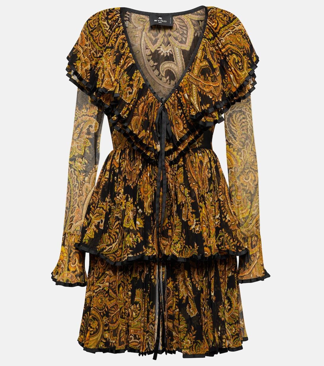 Плиссированное мини-платье с пейсли ETRO, черный
Плиссированное мини-платье с пейсли ETRO, черный