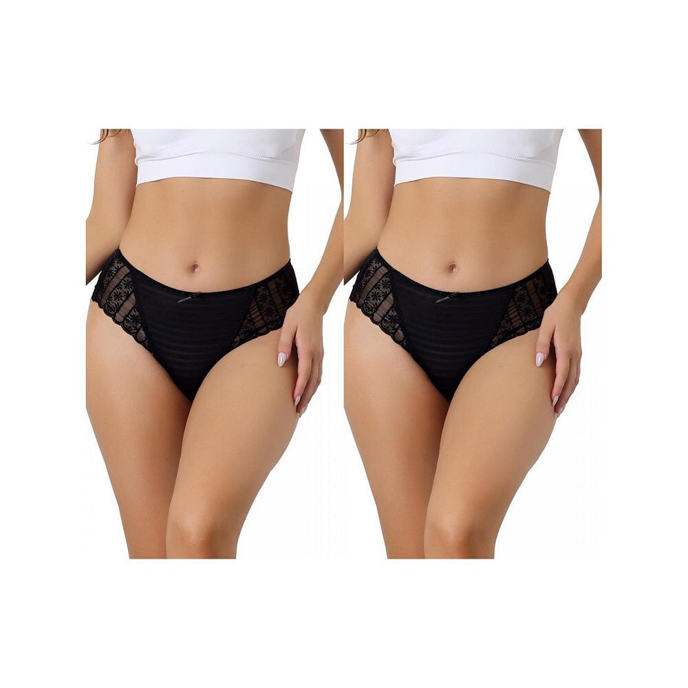2 упаковки женских кружевных трусиков со средней талией, эластичные трусы с полным покрытием, тонкие дышащие трусики ALLEGRA K, черный
2 упаковки женских кружевных трусиков со средней талией, эластичные трусы с полным покрытием, тонкие дышащие трусики ALLEGRA K, черный