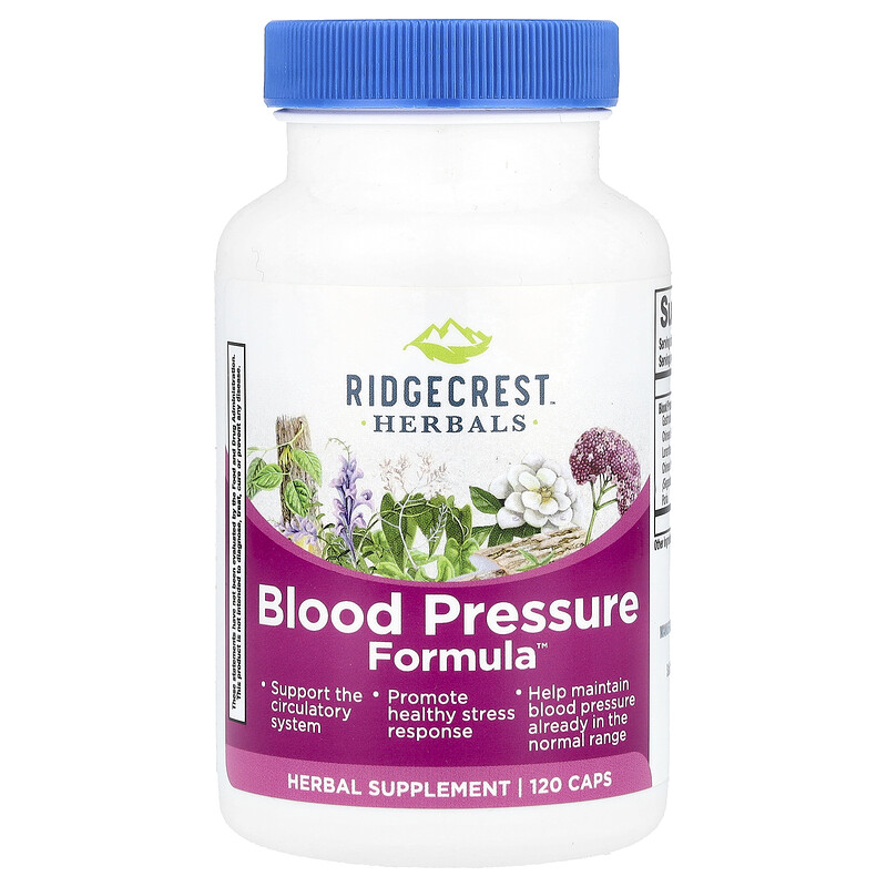 RidgeCrest Herbals, Blood Pressure Formula , 120 капсул
RidgeCrest Herbals, Blood Pressure Formula , 120 капсул