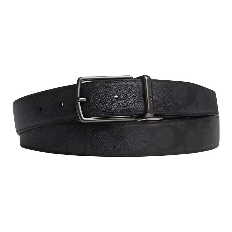 COACH Кожаный ремень из поливинилхлорида мужской черный шириной 3 см, Black 
COACH Кожаный ремень из поливинилхлорида мужской черный шириной 3 см, Black