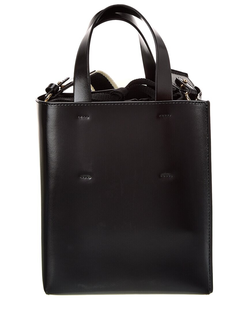 Мини-кожаная сумка-тоут Marni Museo, черный
Мини-кожаная сумка-тоут Marni Museo, черный