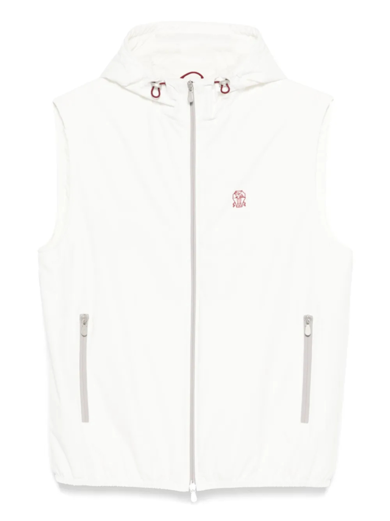 Жилет с капюшоном Brunello Cucinelli, белый
Жилет с капюшоном Brunello Cucinelli, белый