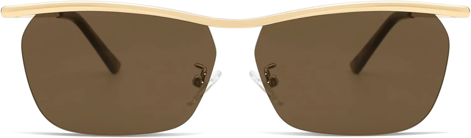 SOJOS Модные прямоугольные солнцезащитные очки «кошачий глаз» без оправы для женщин, ретро-стиль, винтажные очки с защитой от УФ-излучения UV400 SJ1253, Gold/Brown
SOJOS Модные прямоугольные солнцезащитные очки «кошачий глаз» без оправы для женщин, ретро-стиль, винтажные очки с защитой от УФ-излучения UV400 SJ1253, Gold/Brown