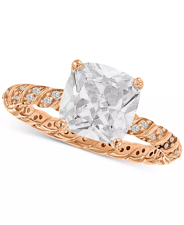 Кольцо-Солитер с кубическим цирконием огранки «кушон» из стерлингового серебра с покрытием из розового золота 14 карат Macy'S, rose
Кольцо-Солитер с кубическим цирконием огранки «кушон» из стерлингового серебра с покрытием из розового золота 14 карат Macy'S, rose