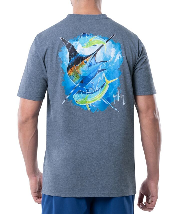 Мужская футболка с круглым вырезом с короткими рукавами и рисунком Guy Harvey, цвет Navy Heather
Мужская футболка с круглым вырезом с короткими рукавами и рисунком Guy Harvey, цвет Navy Heather