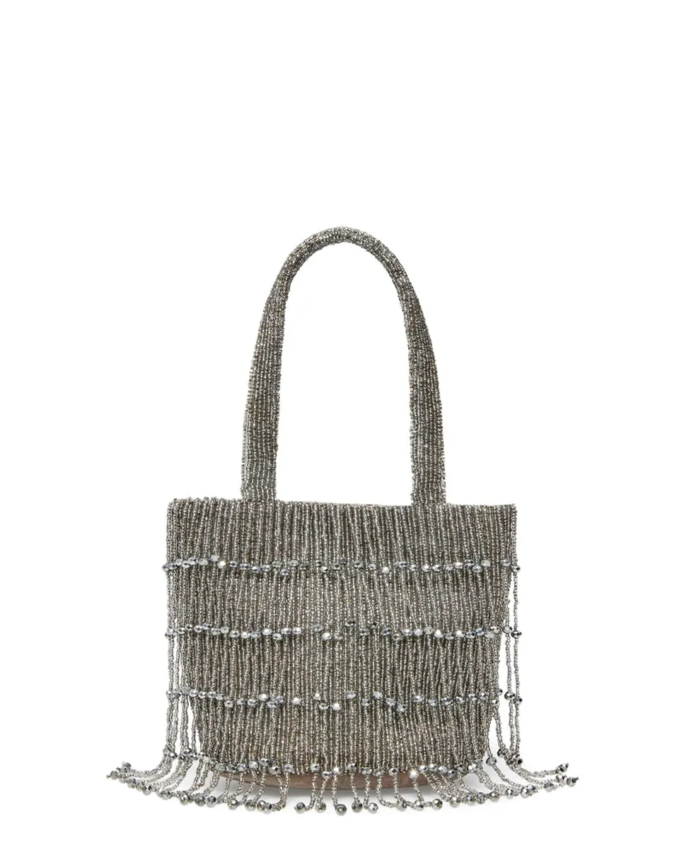 Мини сумка-корзинка с бусинами и бахромой Sfera, серебряный
Мини сумка-корзинка с бусинами и бахромой Sfera, серебряный