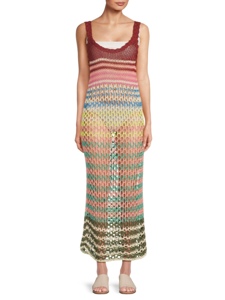 Полосатое трикотажное платье макси REDValentino, разноцветный
Полосатое трикотажное платье макси REDValentino, разноцветный