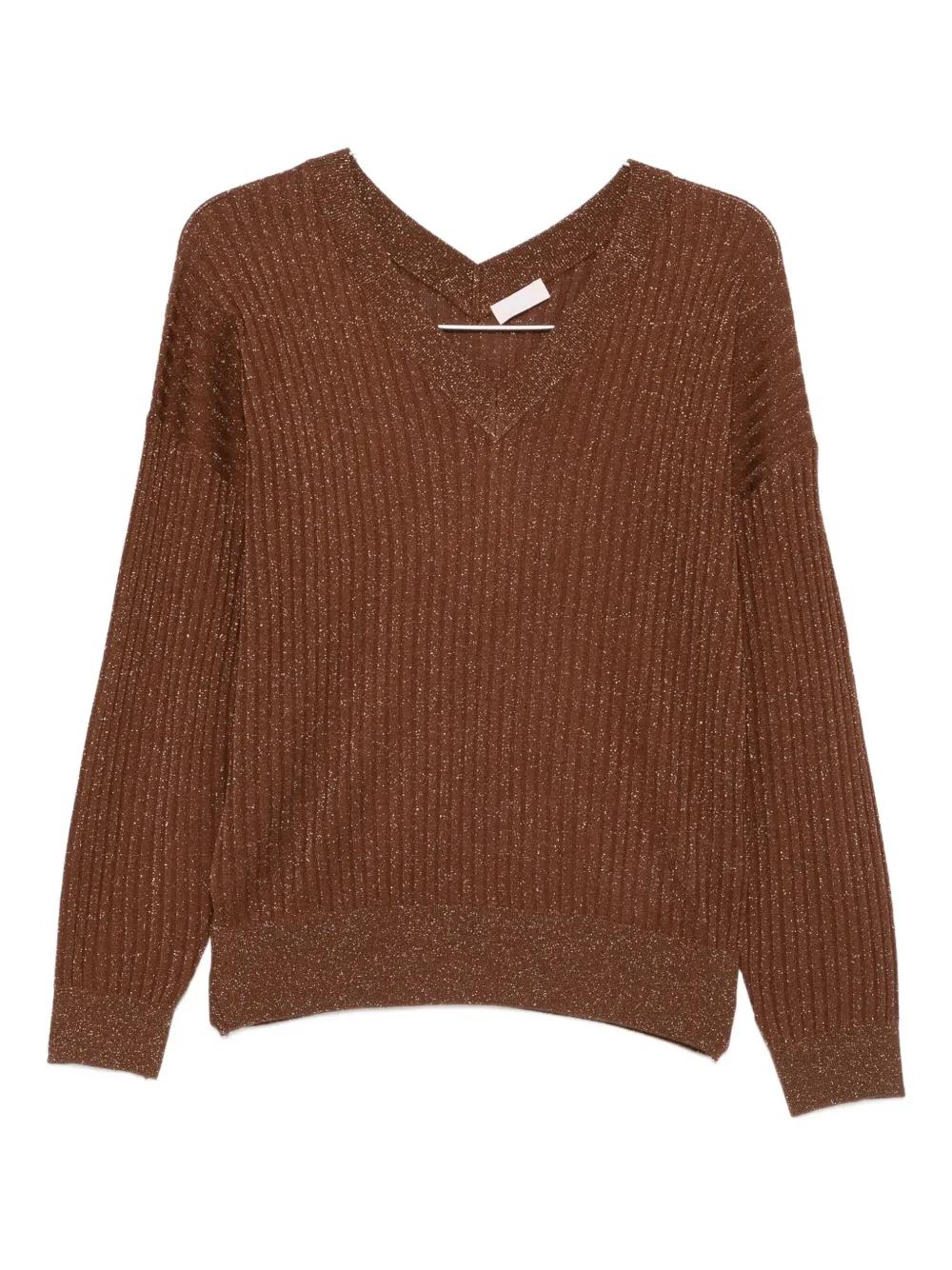 Джемпер с V-образным вырезом и металлическим эффектом LIU JO, коричневый
Джемпер с V-образным вырезом и металлическим эффектом LIU JO, коричневый