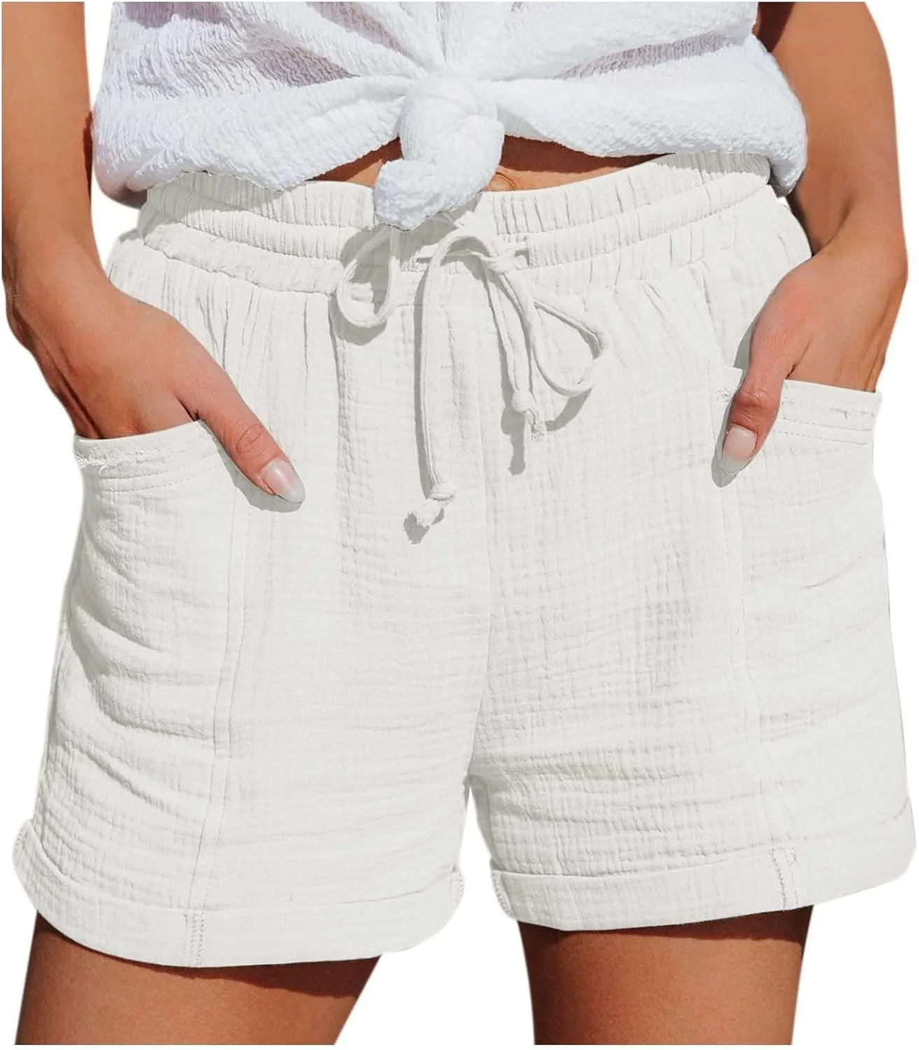 Franterd льняные шорты для женщин, летние повседневные шорты с эластичным поясом
Franterd льняные шорты для женщин, летние повседневные шорты с эластичным поясом