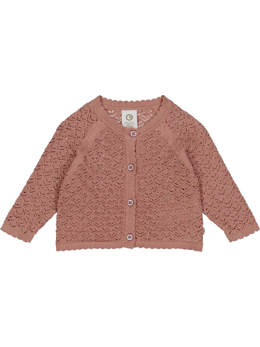 Вязаный кардиган Müsli by GREEN COTTON, темно-розовый 
Вязаный кардиган Müsli by GREEN COTTON, темно-розовый