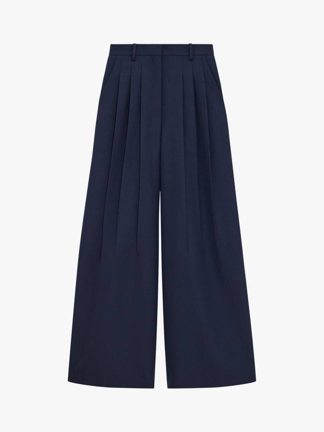 Шерстяные брюки с тройной складкой Theory, темно-синий 
Шерстяные брюки с тройной складкой Theory, темно-синий