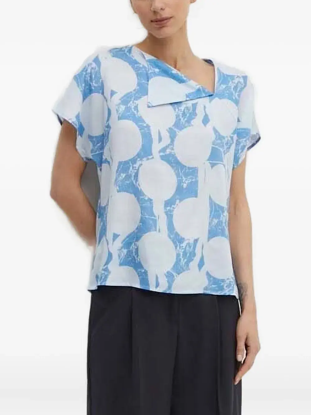 Блузка с абстрактным принтом и короткими рукавами Tiger of Sweden, синий
Блузка с абстрактным принтом и короткими рукавами Tiger of Sweden, синий