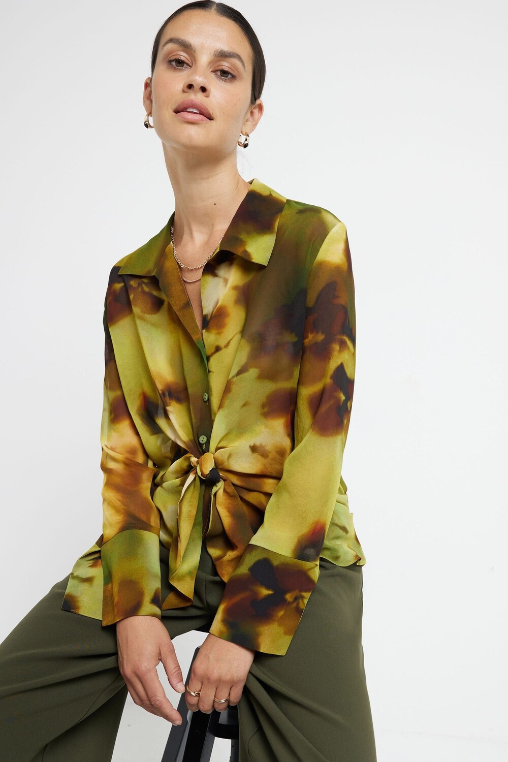 Футболка с принтом и запахом спереди River Island, зеленый
Футболка с принтом и запахом спереди River Island, зеленый