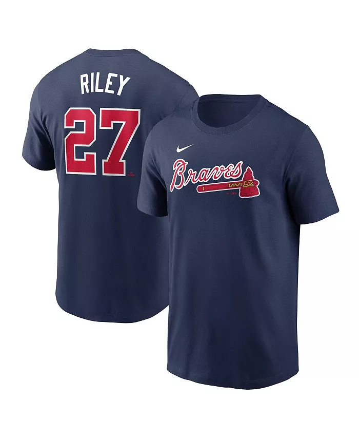 Мужская футболка Atlanta Braves с именем и номером Austin Riley, цвет navy, модель Fuse Nike
Мужская футболка Atlanta Braves с именем и номером Austin Riley, цвет navy, модель Fuse Nike