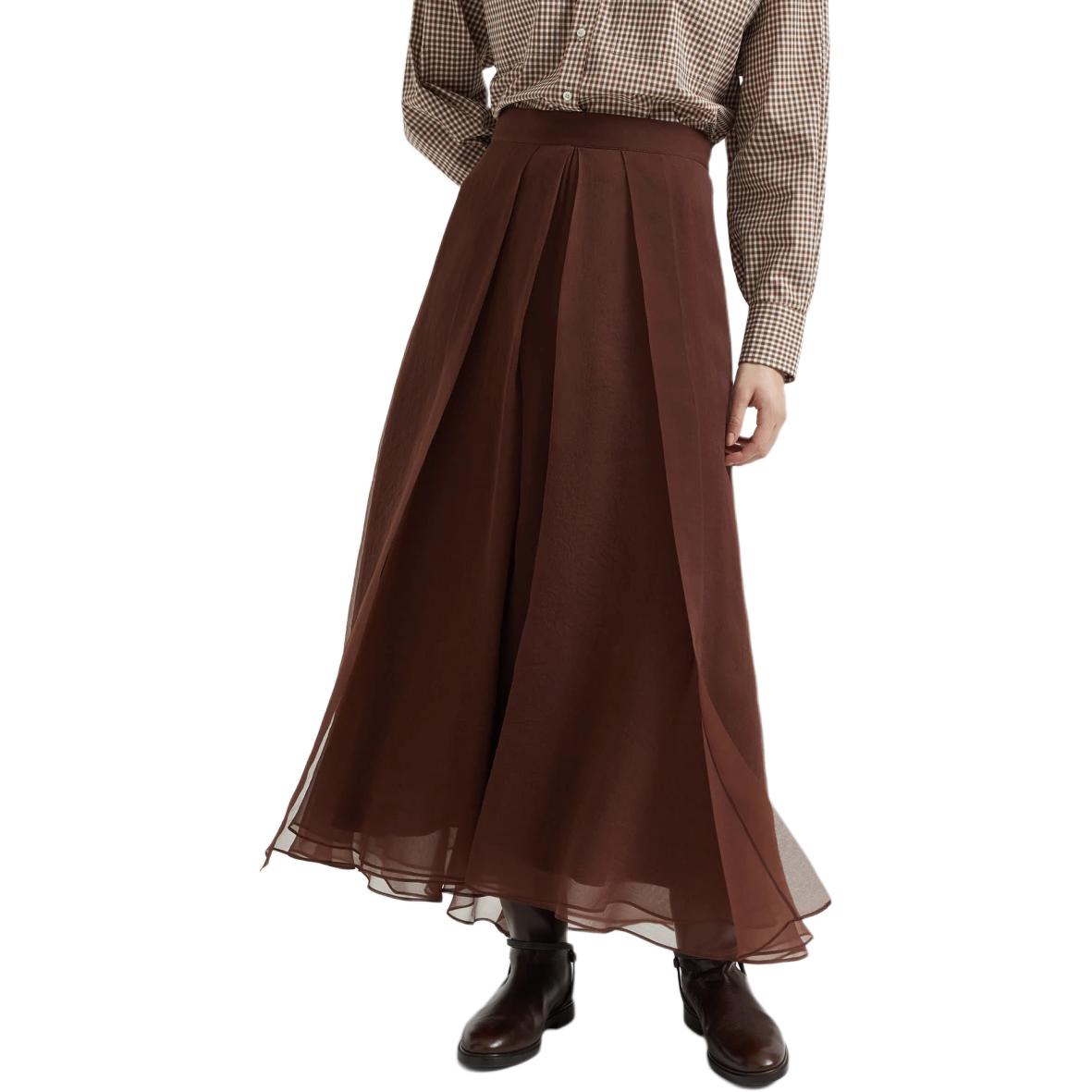 Плиссированная юбка-солнце миди Brunello Cucinelli, коричневый красный
Плиссированная юбка-солнце миди Brunello Cucinelli, коричневый красный