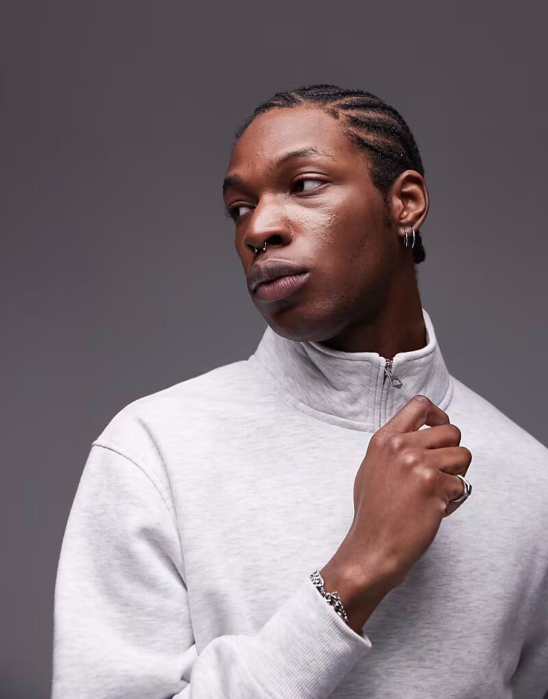 Толстовка с застежкой-молнией 1/4 цвета ледяной серый меланж Topman
Толстовка с застежкой-молнией 1/4 цвета ледяной серый меланж Topman