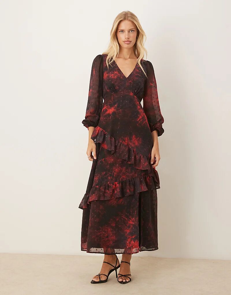 Платье мидакси Lovedrobe с V-образным вырезом и рукавами-блузоном, оборками, разноцветное
Платье мидакси Lovedrobe с V-образным вырезом и рукавами-блузоном, оборками, разноцветное