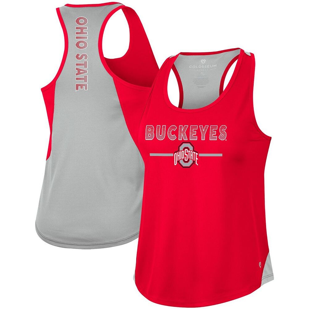 Женская майка Colosseum Scarlet Ohio State Buckeyes Sachs 2-Hit с круглым вырезом-борцовкой, цвет Osu Red 
Женская майка Colosseum Scarlet Ohio State Buckeyes Sachs 2-Hit с круглым вырезом-борцовкой, цвет Osu Red