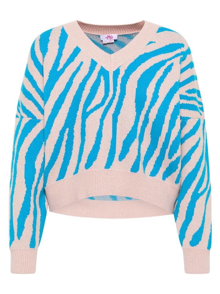 Женский вязаный свитер розового и бирюзового цвета myMo
Женский вязаный свитер розового и бирюзового цвета myMo