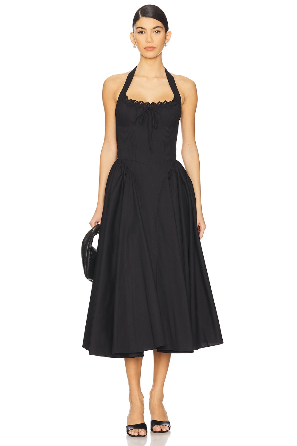 Abbott платье миди на завязках Line & Dot, black 
Abbott платье миди на завязках Line & Dot, black