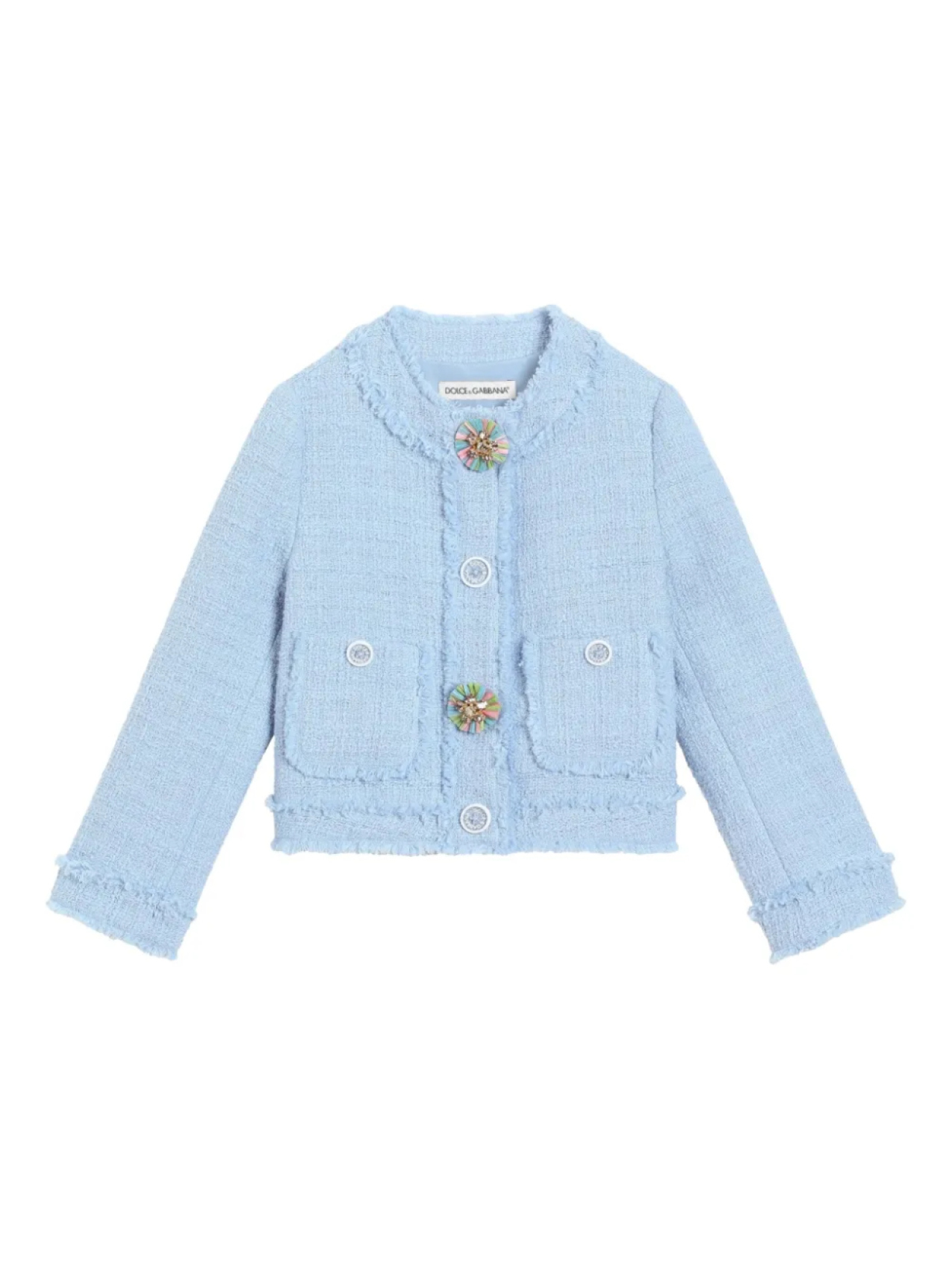 Куртка из твида Dolce & Gabbana Kids с пуговицами, украшенными драгоценными камнями, синий
Куртка из твида Dolce & Gabbana Kids с пуговицами, украшенными драгоценными камнями, синий