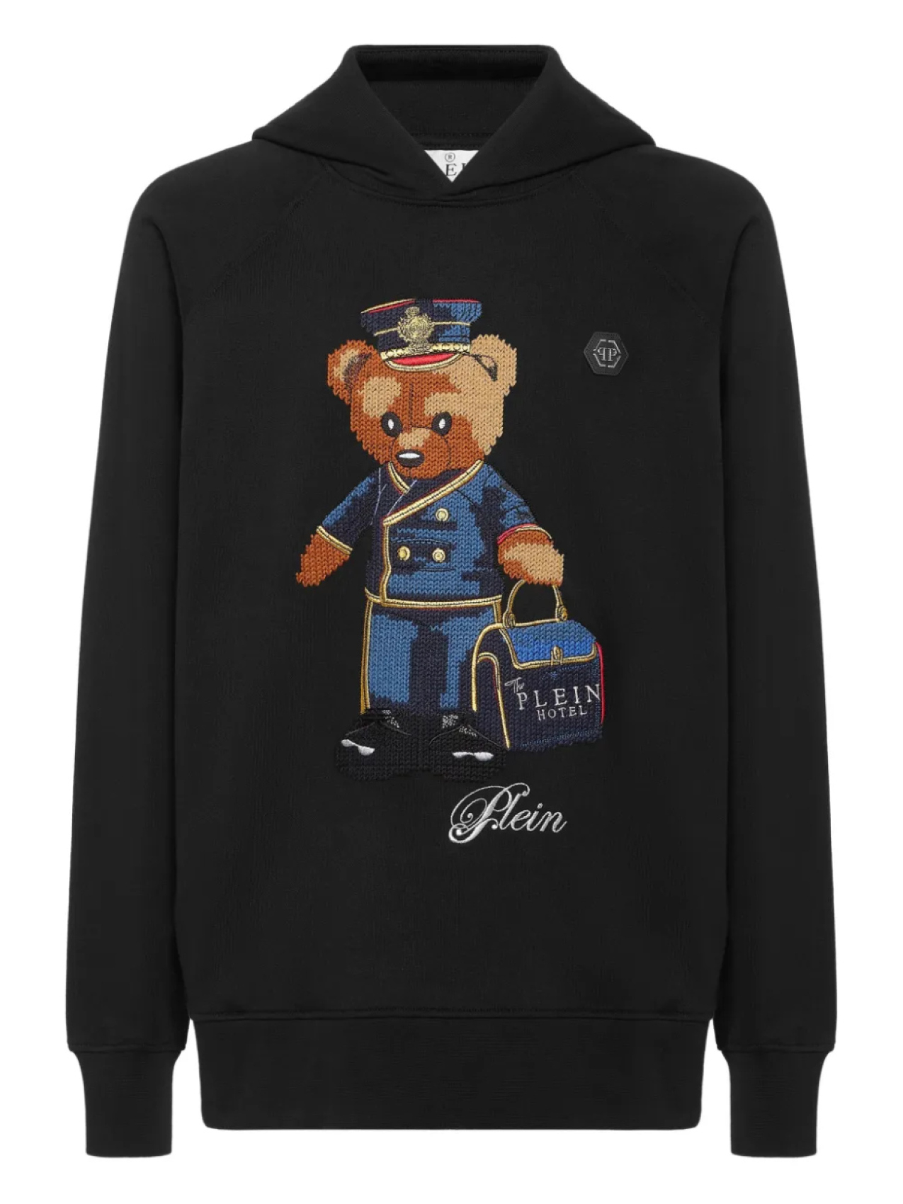 Толстовка с капюшоном Philipp Plein Teddy Doorman, черный 
Толстовка с капюшоном Philipp Plein Teddy Doorman, черный