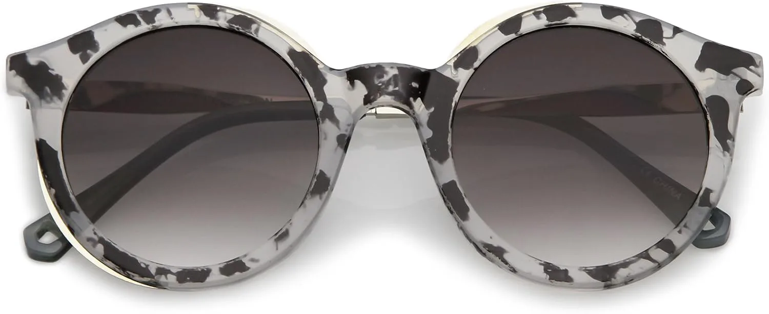 zeroUV - Современные солнцезащитные очки в роговой оправе с металлическим каркасом, нейтральных цветов, с плоскими линзами, круглые, 51 мм, Marble Silver / Lavender
zeroUV - Современные солнцезащитные очки в роговой оправе с металлическим каркасом, нейтральных цветов, с плоскими линзами, круглые, 51 мм, Marble Silver / Lavender