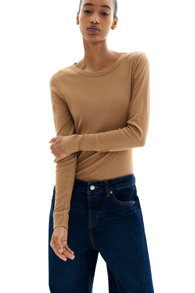 Ребристая рубашка H&M, бежевый
Ребристая рубашка H&M, бежевый