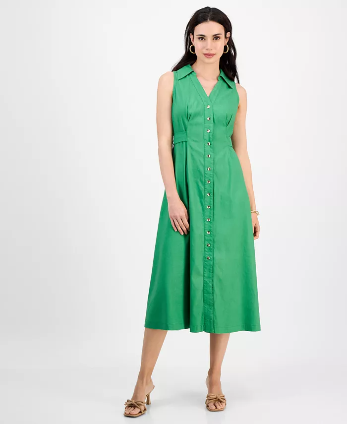 Миниатюрное бесшовное платье-рубашка с поясом из смесового льна I.N.C. International Concepts, зеленый
Миниатюрное бесшовное платье-рубашка с поясом из смесового льна I.N.C. International Concepts, зеленый