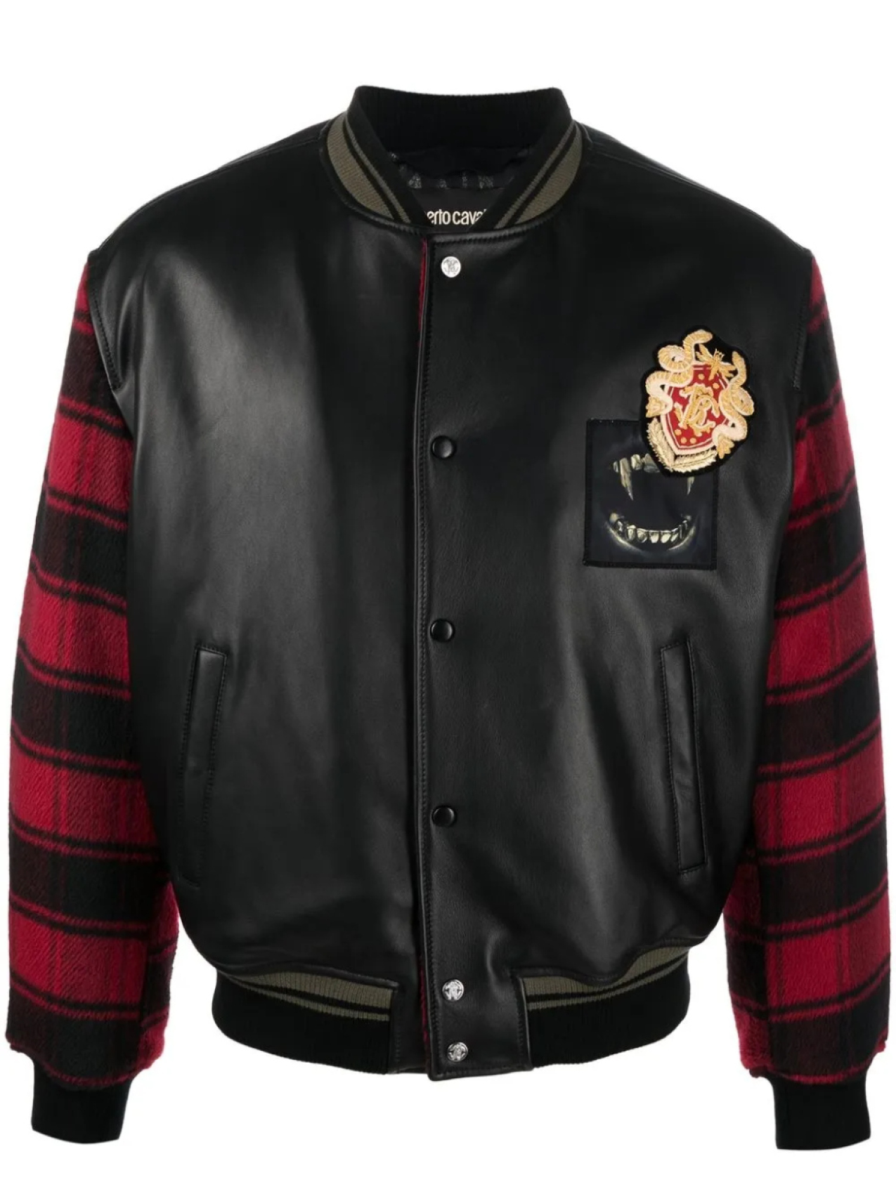 Roberto Cavalli бомбер с клетчатыми рукавами, черный
Roberto Cavalli бомбер с клетчатыми рукавами, черный